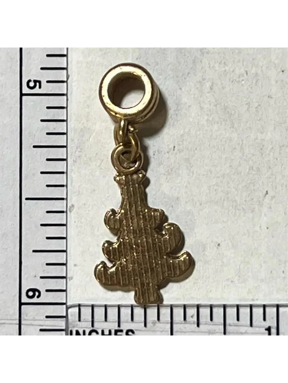 Gold Tone Christmas Tree Dangle Charm for Bracelet or Necklace Holiday Jewelry
